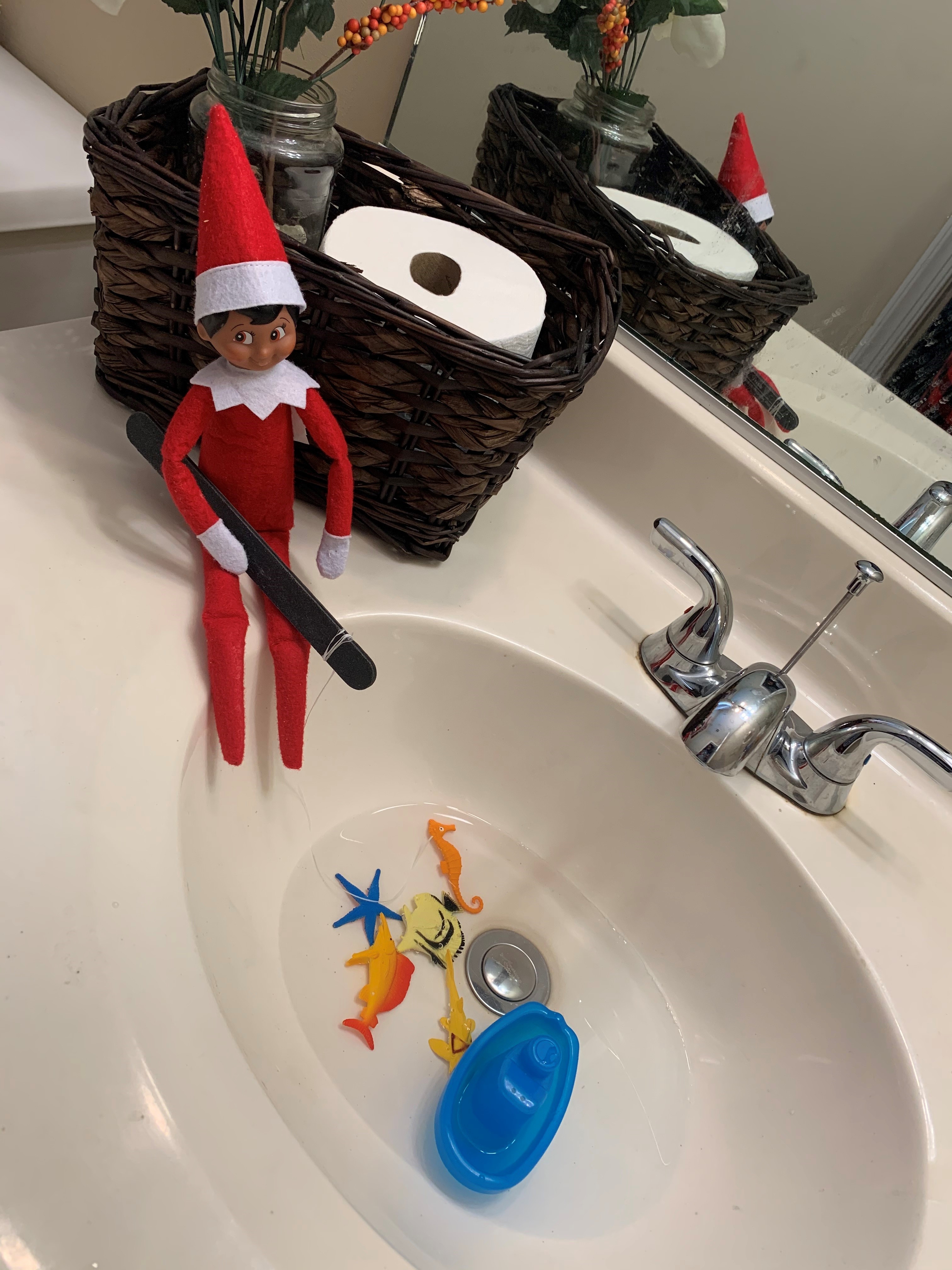 elf on the shelf ideas - gone fishing part 2