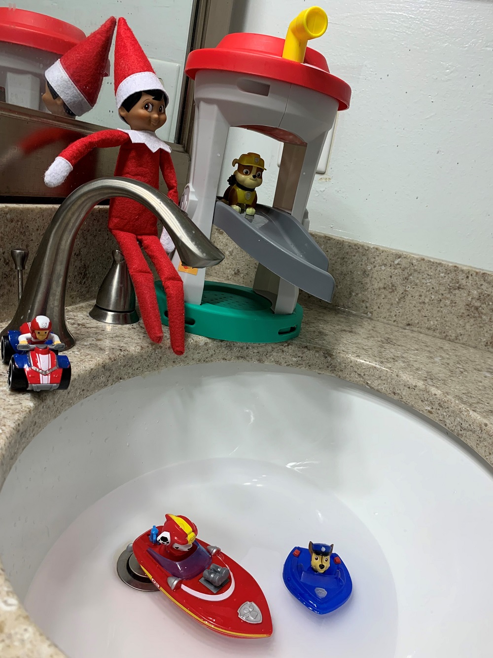 Elf on the Shelf Ideas -water