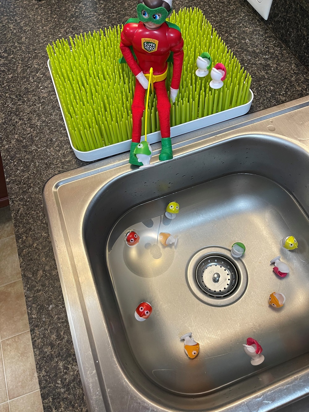 elf on the shelf ideas - gone fishing