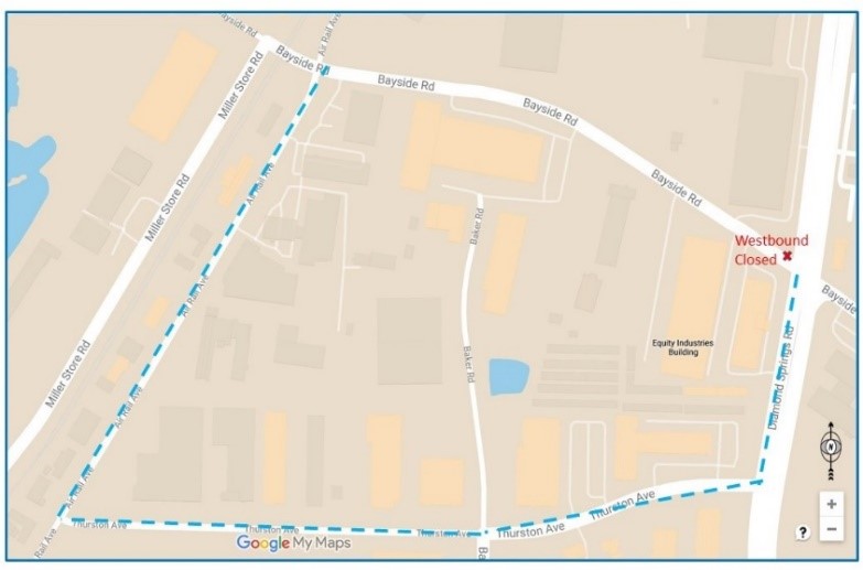 Bayside Road at Diamond Springs Road Detour