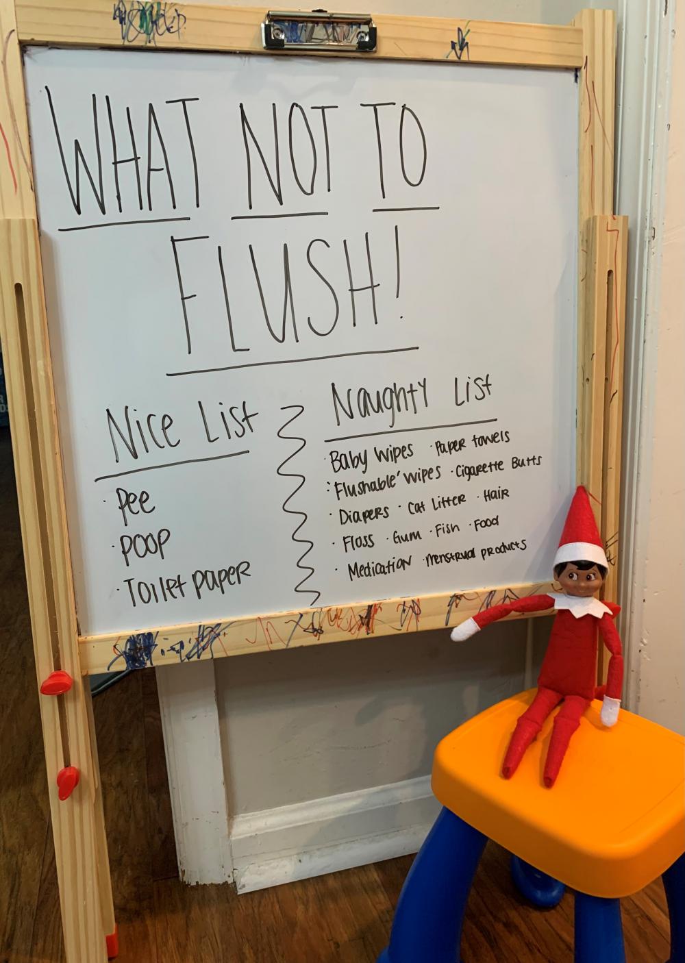 what not to flush - whiteboard