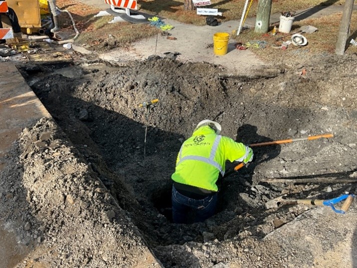 south norfolk park avenue sewer pipeline excavation