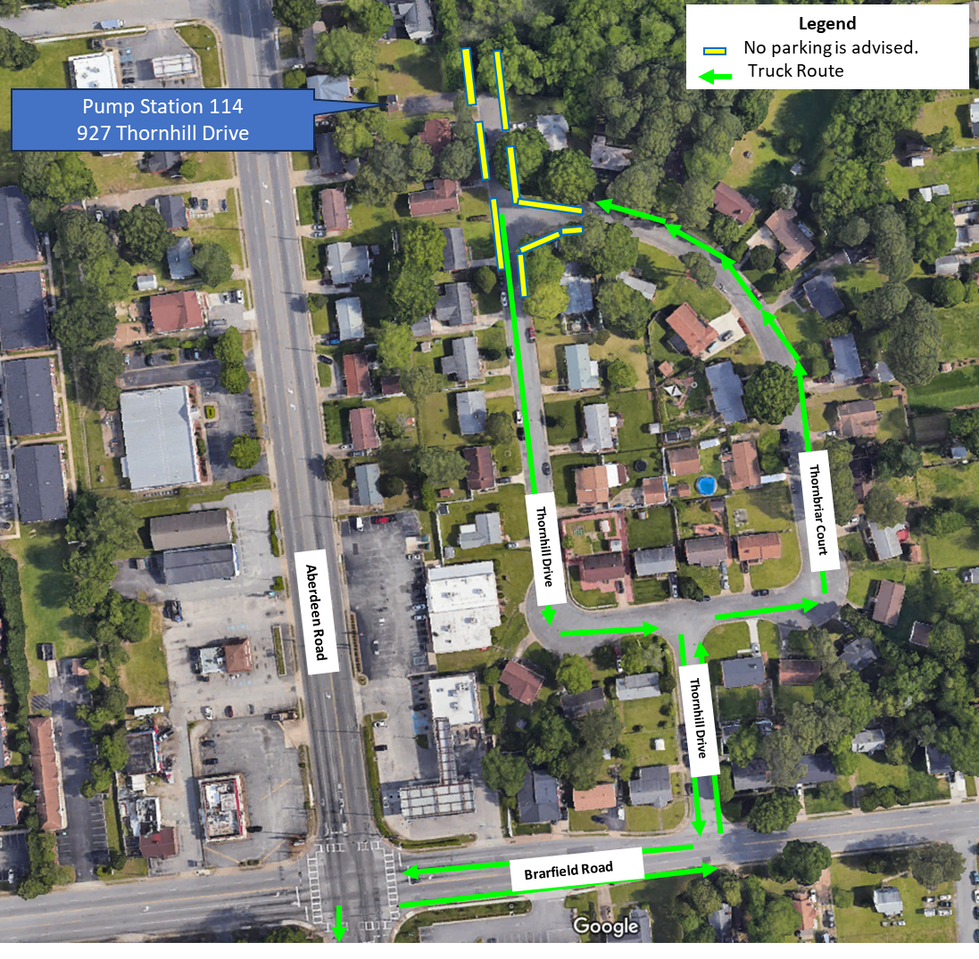 Pump Station 114 927 Thornhill Drive notice to neighbors